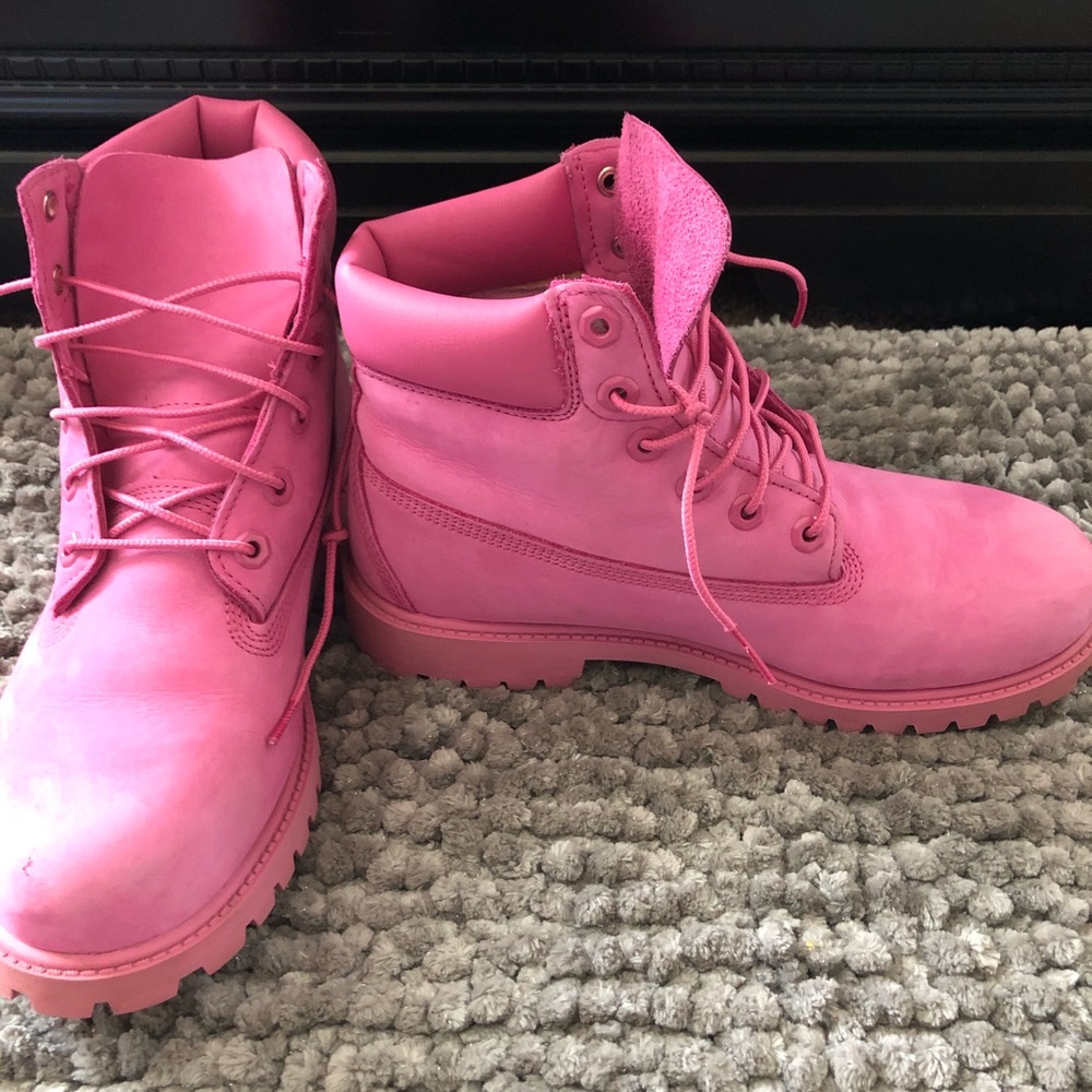 All Pink Timberland boots